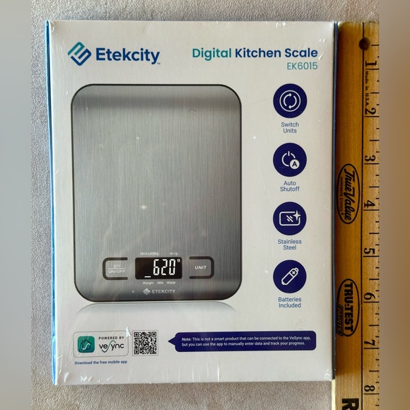 Etekcity Digital Kitchen Scale EK6015New in Package Stainless Steel Auto Shutoff - Picture 7 of 8